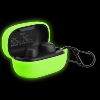 LEFXMOPHY Green Protective Case Replacement for TOZO A1 Mini Earbuds, Silicone Cover Glow in Dark