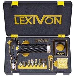 LEXIVON Butane Torch Multi-Function Kit | Premium Self-Igniting Soldering Station with Adjustable Flame | Pro Grade 125-Watt Equivalent (LX-771)