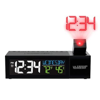 La Crosse Technology 616-1950-INT Pop-Up Bar Projection Alarm Clock with USB Charging Port