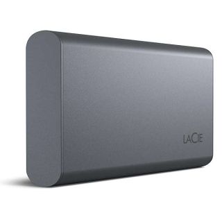 LaCie Mobile Drive Secure 2TB External Solid State Drive Portable SSD - Space Grey, USB-C 3.2, for PC and Mac, Recycled Materials, with Adobe All Apps Plan and Rescue Services (STKH2000800)