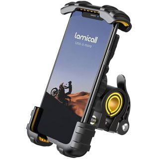 "Adjustable Lamicall Bike Phone Holder for iPhone 15/14/13 & Samsung S10/S9 - Secure Motorcycle Mount for 4.7-6.8" Devices"