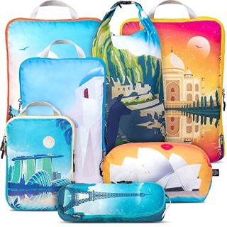 Extra Large Packing Cubes for Travel - 7 Piece Ultralight Luggage Organizers by TRIPPED Travel Gear