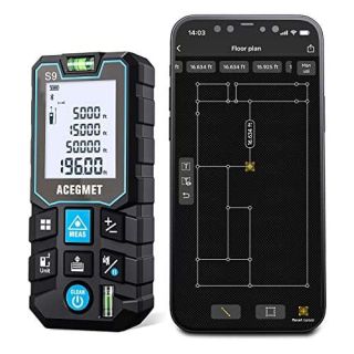 Laser Measurement Tool with Phone App, Real Time Data Sharing+Floor Plan Mapping Laser Tape Measure, 229 Ft Laser Measure, ±1/16 inch Accuracy, Ft/in/Ft+in/M Unit Switch and 6 Modes of the Measurement