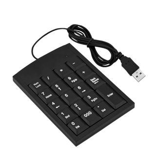 Lazmin Mini USB Numeric Keypad, 19 Keys Wired Slim Anti Slip Number Pad, Plug and Play, for Laptop/Desktop, for Windows XP/7/8/9/10