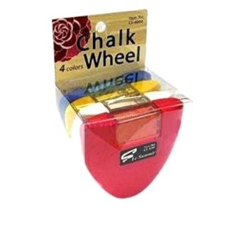 Le Summit Chalk Wheel: Vibrant 4-Color Set of Blue, Red, White & Yellow Fabric Markers for Creative Projects