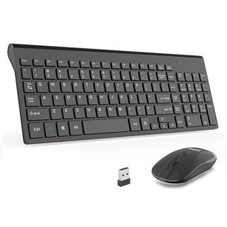 LeadsaiL Wireless Keyboard and Mouse Combo, Wireless USB Mouse and Computer Keyboard Set, Compact and Silent for Windows Laptop, Desktop, PC