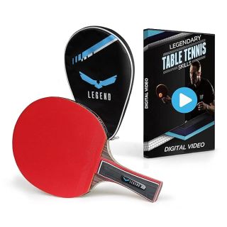 Legend X9 Table Tennis Paddle with Carbon Fiber | with Training Video, Racket Case | 7-Ply Blade, Offensive 2.1mm Sponge, Premium Competition Ping Pong Racket