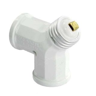 Leviton 128-W 15-Amp 660-Watt Twin Light-Socket Adapter, White