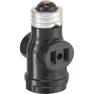 Leviton 1403 Two Outlet Socket Adapter, Black