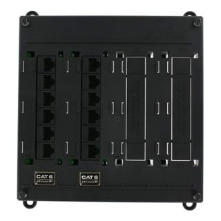 Leviton 476TM-612 Twist and Mount Patch Panel, Black, 12 CAT 6 Ports