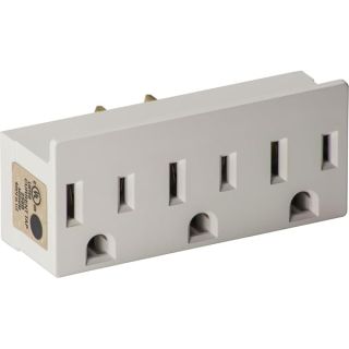 Leviton 697-W 15 Amp, 125 Volt, Triple Outlet Adapter, White