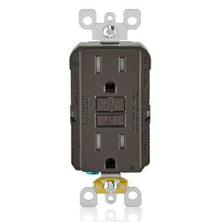 Leviton AFCI Outlet, 15 Amp, Self Test, Tamper-Resistant with LED Indicator Light, Protection from Electrical Fires, AFTR1, Brown