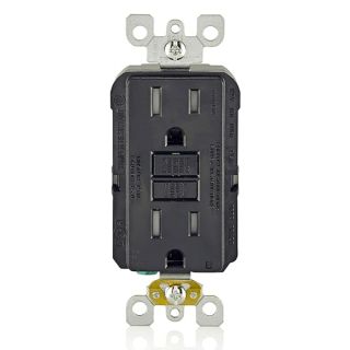 Leviton AFCI Outlet, 15 Amp, Self Test, Tamper-Resistant with LED Indicator Light, Protection from Electrical Fires, AFTR1-E, Black