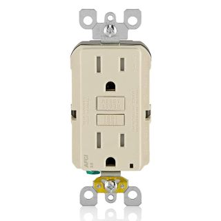 Leviton AFCI Outlet, 15 Amp, Self Test, Tamper-Resistant with LED Indicator Light, Protection from Electrical Fires, AFTR1-T, Light Almond