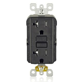 Leviton AFCI Outlet, 20 Amp, Self Test, Tamper-Resistant with LED Indicator Light, Protection from Electrical Fires, AFTR2-E, Black