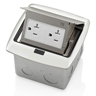 Leviton PFTR2-BN Pop-Up Floor Box with 20 Amp, Tamper-Resistant Outlet, Brushed Nickel