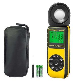 Light Meter, Lux Meter AP-881E Light Meter for Pants with 0.01~300,000 Lux (0.01~30,000 FC), Lux/Fc Unit, MAX/MIN, Back Light, Data Hold, 270º Rotated Sensor, Par Meter for Led Grow Lights