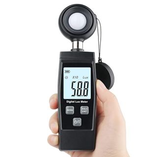 Light Meter, XRCLIF Handheld Lux Meter for Ambient Light Intensity Monitoring, Digital Photometer Range up to 200,000 Lux, Photo Illuminance Sensor with MAX/MIN Data Hold for Grow Plants Led