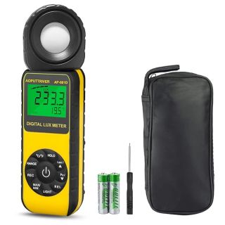 Light Meters, AP-881D Lux Meter with Ambient Temperature??/??Measurer Light 0.01~400,000 Lux (0.01~40,000 FC), Luxmeter with 270º Rotated Sensor, Back Light, Data storag for Plants LED Indoor Lights