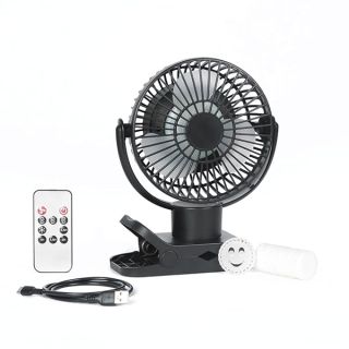 Limitless Breezie Portable Fan with LED Light & 8,000mAh Power Bank (Black)