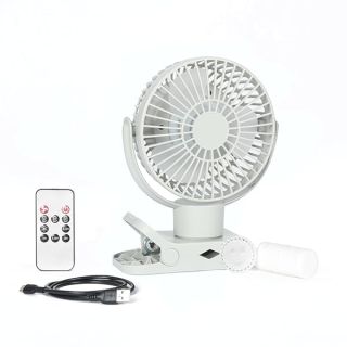 Limitless Breezie Portable Fan with LED Light & 8,000mAh Power Bank (Gray)