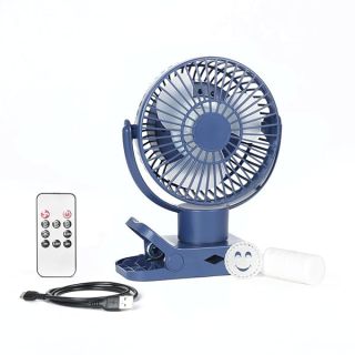 Limitless Breezie Portable Fan with LED Light & 8,000mAh Power Bank (Navy)