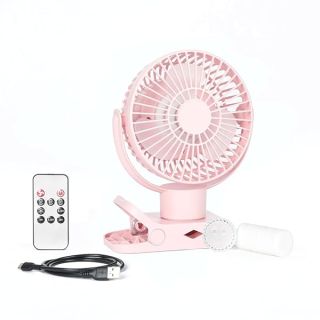 Limitless Breezie Portable Fan with LED Light & 8,000mAh Power Bank (Pink)