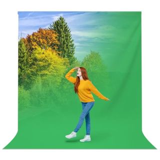 LimoStudio 9 x 15 ft. (W x H) Green Chromakey Backdrop Background Screen, Photoshoot Video Filmming, Premium High Density > 150GSM A+ Grade Synthetic Material for Sharp Clean Edge Chromakey, AGG3285