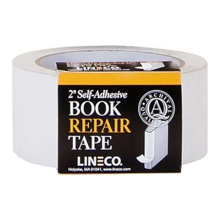 Lineco, Self-Adhesive Book Repair Tape for Book Spine, Pamphlets, Paper Pages, Non-Yellowing, Strong, Neutral pH Acrylic Adhesive, 2 Inch Wide, White