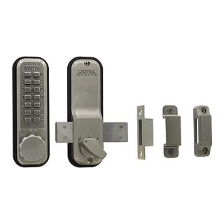 Lockey USA 2200SN Surface Mount Lock, Satin Nickel, Keypad, Retractable, Keyless