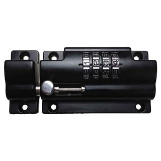 Lockey USA MS40 Slide Bolt, Black, Combination Lock, Keyless, Indoor/Outdoor Use