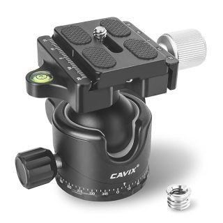 "Buy CAVIX Low Profile Ball Head Mount 36mm - 1/4" Quick Release for DSLR Tripods & Monopods, 33lbs Load Capacity"