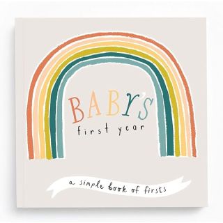 Lucy Darling Baby Memory Book, Themed Baby First Year Book, First 5 Years Journal & Photo Album for Baby Boy/Girl, Keepsake Books, Gender Neutral Memories & Milestone Book, Mom Gift - Little Rainbow