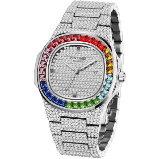 Shop Luxury Colorful Diamond Quartz Watches - Stylish Silver Stainless Steel Band
