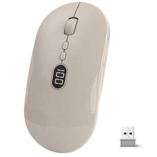 MAGIC-REFINER X1 Bluetooth Wireless Computer Mouse for Laptop with Battery Level Visible, 2.4G Portable Ultra Slim USB Mouse, Silent Click Laptop Mouse 1600 DPI for Windows/Mac/PC/Office