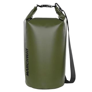 MARCHWAY Floating Waterproof Dry Bag Backpack 5L/10L/20L/30L/40L, Roll Top Sack Keeps Gear Dry for Kayaking, Rafting, Boating, Swimming, Camping, Hiking, Beach, Fishing (Army Green, 40L)