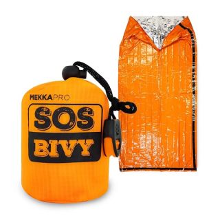 MEKKAPRO SOS Emergency Thermal Bivy Sleeping Bag with Survival Whistle, Survival Bivvy Sack, Mylar Emergency Blanket