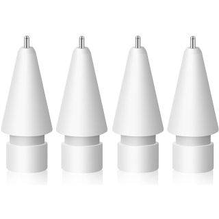 MEKO 4 Pack Fine Point Replacement Tips for Apple Pencil & Logitech Crayon - Durable Wear-Resistant Nibs for iPad Pro/Air/Mini