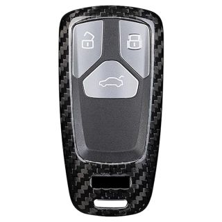 M.JVisun Genuine Carbon Fiber Key Fob Cover for Audi A4 A4L A5 A6 A7 A8 Q5 Q7 R8 RS Q3 RS4 RS5 RS7 S4 S5 S6 S7 S8 SQ5 SQ7 TT TTS TT-RS Smart Car Remote Key Fob Case for Men Women - Black