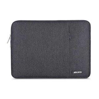 MOSISO Laptop Sleeve Bag Compatible with MacBook Air 15 inch M3 A3114 M2 A2941 2023 2024 / Pro 15 inch A1990 A1707, Surface Laptop 15, Dell XPS 15, Polyester Vertical Case with Pocket, Space Gray