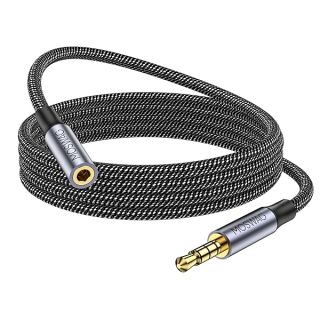 MOSWAG 10FT/3Meter Long 3.5mm Extension TRRS 4-Pole Headphone Cable Male to Female Audio Cable Nylon Braided Compatible for Home/Car Stereos Smartphones Headphones Tablets Media Players and More