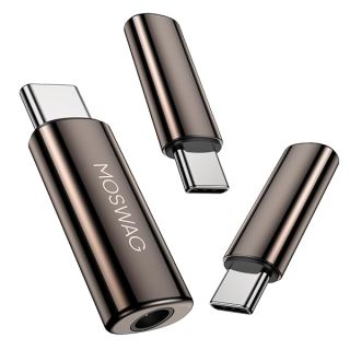 High-Res MOSWAG USB C to 3.5mm Headphone Adapter for Samsung Galaxy S23, Pixel 7, iPad Pro - Aux Mic Audio Dongle
