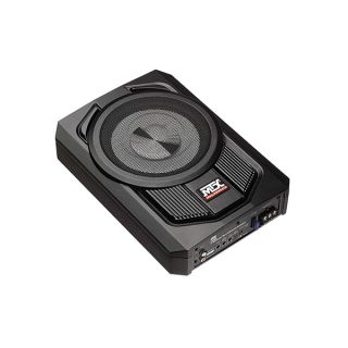 MTX TN8MS Terminator 8 Inch Micro Compact Amplified Subwoofer Enclosure for Small Vehicles with Class A/B Amplifier, Variable Bass Boost, External Bass Control, and Smart Engage Auto Turn On Circuitry