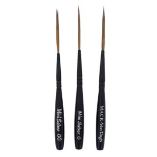 Mack Brush Andrew AMVD-MS-Set Von Dago Mini Saber Set of 3 Pinstriping Brushes Sizes 00-1