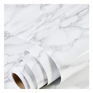 "Marble Peel and Stick Wallpaper: Self-Adhesive Granite Paper for Easy Furniture Makeover - 17.7"x78.7" Removable Cover"