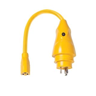 Marinco P30-15 EEL Pigtail Adapter, 30A 125V Male to 15A 125V Female, Locking, Straight Blade