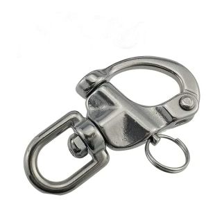 Marine Durable Stainless Steel Swivel Snap Shackles Quick Release Bail Sailing Rigging Shackles (5")