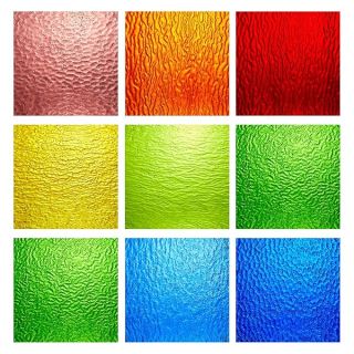 MaxGrain 6x6 Inch Rainbow Stained Glass Sheets - 8 Pack of Colorful Textured Cathedral Glass for Crafting