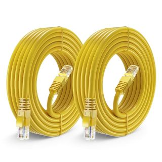 Maximm Cat 6 Ethernet Cable 25 ft (2-Pack) - High-Speed LAN Cable, Internet Cable, Patch Cable, and Network Cable - UTP, 10Gbps, 550MHz Cat6 Cable - Yellow