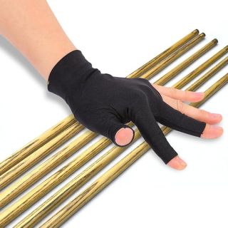 Men Women Billiard Gloves Snooker Cue Pool Gloves Left Hand Open Three Finger Spandex Glove Fingerless Gloves Black Pool Glove Pool Glove Left Hand Pool Glove